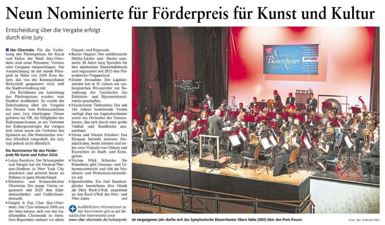 Lukas Baeskow wurde für den Förderpreis für Kunst und Kultur Idar-Oberstein 2024 nominiert